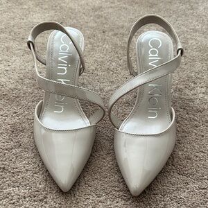 Calvin Klein Women's Beige Strappy Heels
